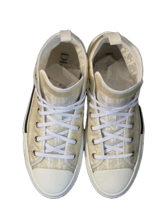DIOR B23 League High-Top Sneaker White and Cream Dior Canvas EU 42 US Men's Sz 9 - Picture 7 of 15